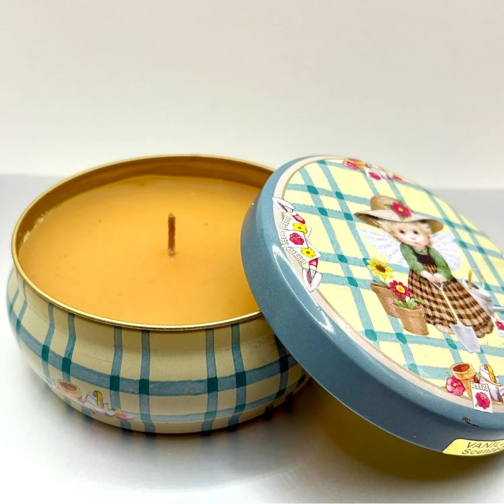 Vintage Angel Gardener Vanilla Candle In Travel Tin NEW Cottagecore Cute Gift